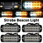 White Amber Strobe Light LED Bar Truck Car Flashing Hazard Beacon Warning Lamps