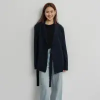 在飛比找momo購物網優惠-【Line-up wears】現貨-高質感弧形領釦帶西裝外套