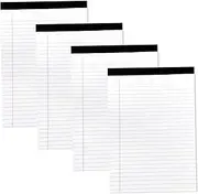 Legal Pad 4PCS White Legal Pads, 8.4 X 11.7 Inch Wide Ruled Lined Legal Pad, 50 Sheets Writing Pad, Tearable Note Pads for Office School Home Supplies