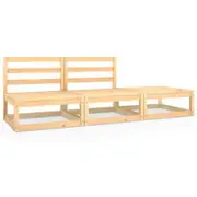 3 Piece Garden Lounge Set Solid Pinewood