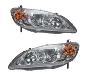 For Honda Civic 2004 2005 Sedan, 2004 2005 Coupe Halogen Headlights with Bulbs (for: Honda)