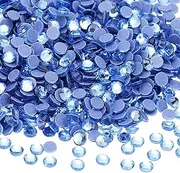uxcell 2880 Pcs Hotfix Rhinestone Flatback 2mm Gem Crystal Round Resin Trims Beads Gem for Crafts Clothes DIY Decoration Nail Art, (SS6, Blue)