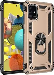 Compatible with Samsung Galaxy A51 5G Case Mobile Phone with Magnetic Holder Case, Heavy Duty Shockproof Protection Compatible with Samsung Galaxy A51 5G (Color : Gold)