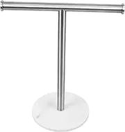 Mobestech Freestanding Towel Rack with Marble Base Stylish Hand Towel Holder for Bathroom Kitchen Easy to Move No Drill Installation Towel Storage