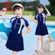 兒童泳衣連身套裝裙子時尚單品學生訓練裝泳衣批發海邊度假泳裝