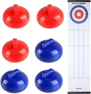 Tabletop Curling Game - Indoor Shuffleboard Board Game - Portable Family Toy, Interactive Strategy Toy for Fun Party Floor