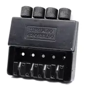 4-String Headless Electric Bass Bridge Tailpiece Set Fixed Hardtail Saddle Black