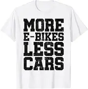 [X.Style] More E-Bikes Less Cars Bicycle Mountainbike Cyclist Ebike ds1474 T-Shirt (3XL) White