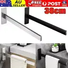 Towel Rail Holder Wall Mounted Bathroom Rack Shelf Self Adhesive Black