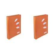 2x Colourhide 48cm Zipper Ring Binder File Holder Document Organiser Tangerine