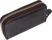 [HEALEEP] Spacious PU Key Bag Holder with Zipper Closure for Car Keys Credit Cards Elegant Design for Women Versatile Keychain Pouch Small Wallet