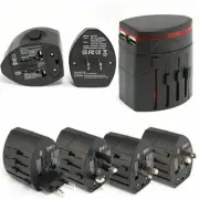 World Wide Universal Travel Adapter UK EU AU US 2 USB Ports Multi Plugs Charger