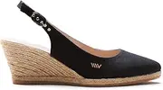 Viscata Palomera Canvas Slingback Buckle 2 ½” Wedge Heel, Spain HandmadeEasy Slingback Style Adjustable Strap and Closed Pointed Toe, Made of Soft Canvas Upper and 100% Natural Jute Midsole