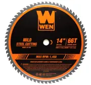WEN 14" 66-Tooth Carbide-Tipped Professional Metal Saw Blade Mild Steel Cutt...