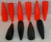 10 Antique Popping Floats / Corks Orange & Black Size 5 Bobbers Fishing