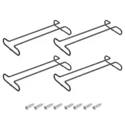 4 Pack 5.5mm Wine Glass Hanging Rack Metal Stemware Storage Holder 10" Black