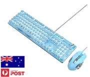 LED Professional Wired Mechanical Lighting Keyboard and Ergonomic Mouse Set