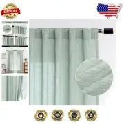 Fashionable Aqua Semi-Sheer Curtains for Living & Patio - Light Filtering Panels