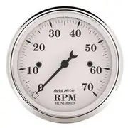 Autometer Old Tyme White Tachometer In Dash - 7,000 RPM, 3 1/8 Inch, AU1695