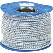 Shock Cord, 4mm x 100m White, Blue Fleck Bungee Cord