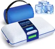 Cooling Memory Foam Travel Pillow, Contoured Support, Medium Firm, Small Size