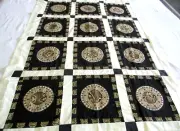 Machine sewing handmade patchwork applique cotton size 42"x 60" quilt top