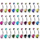 Outee 30 Pcs 14G Belly Button Rings for Women Belly Bars Stainless Steel Nave...