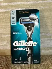 Gillette Mach 3 Razor Blade Shaver 1 Cartridge Metal Handle Fits Turbo M3 Power