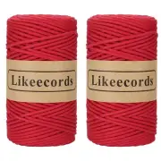 2 Skeins of Braided Macrame Cotton Cord 3mm x 100mMacrame Rope 100% Cotton Ro...