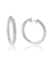Amairah Silver 2.00 ct. tw. Lab-Grown Diamond Hoops