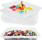 FVIEXE 20 Pack White Plastic Art Tray, Craft Activity Tray Plastic Trays for Arts and Crafts, Sensory Tray Organizer Tray for Lego, Sand, Beads, Painting, Jewelry, 11.0 x 8.3 x 1.2 Inch