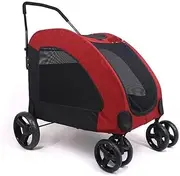 Pet Stroller Pet Stroller Four-Wheel Pet Stroller Folding Pet Stroller Lightweight Pet Stroller Large Pet Stroller Small Pet Stroller(Red)
