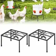 Metal Stand for Chicken Feeder Waterer,Iron Stand Holder with 4 Legs,Rectangular Supports Rack for Buckets Barrels Equipped Installed with Feeder Waterer Port (2pack)