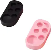 Lash Lift Pallet Multifunction Eyelash Lifting T-inting Tool, 2 Color Container For Eyelash Extension Work, Professional Silicone Plate With Comfortable Feeling - More 2000 Applications (Black+Pink)