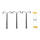 3 X Model Railway Lights Lattice Mast Light Track TT Model Building Layout Set