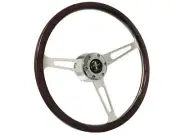 1968-78 Ford Mustang 6-Bolt Espresso Wood Shelby Steering Wheel Kit, Pony (for: Ford)