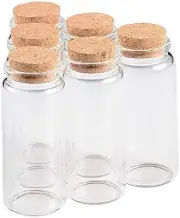 Clear glass bottle with cork, wedding gift, travel piggy bank, 65ml [12 pieces]