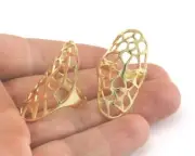 Adjustable Ring Shiny Gold Plated brass 37mm (18mm 8US inner size) 3330 ring20