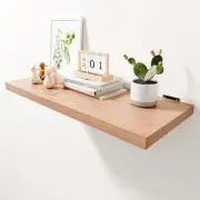 30 Inch Solid Oak Floating Shelves for Wall - Natural Wood 12 Inch Deep Wall