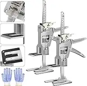 Raynesys Labor Saving Arm Jack 2 Pack, 12 Inch All-Metal Hand Lifting Jack Tool, Precise Control Slow/Fast Descent, 440LBS Capacity Wall Tile Locator for Lifting Door Furniture, Wall Tile Positioning