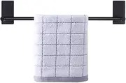 NearMoon Self Adhesive Bathroom Towel Bar- Stainless Steel Bath Wall Shelf Rack Hanging Towel Stick On Sticky Hanger Contemporary Style, NO Drilling (Matte Black Finish, 16-Inch Towel Rack)