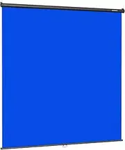 RAUBAY Retractable Pull Down Blue Screen - 200 x 220 cm Collapsible Wall-Mount Background for Professional Video Production, Chroma Key Backdrop for YouTube, TikTok, Streaming, Video Conferencing