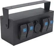 Toggle Rocker Switch Panel | Versatile Fireproof Water Resistant | 4 Gang Rocker Switch Box | for Ships, Yachts, RVs, Buses | Easy Control of Electrical Accessories