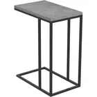 Pemberly Row 20"L C-Shape Accent Table with Black Metal Legs in Dark Cement
