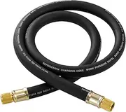 1/2" Vacuum Refrigerant Hose, High Flow HVAC Refrigerant Hose 1/2 FL for R410A R134A R407C R502 R12 R22 System, 640 PSI Working Pressure, 60 Inch Black AC Recharge