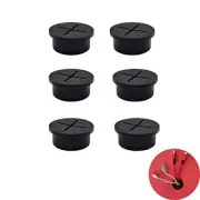 6 Pack 1 Inch Flexible Cable Cord Grommet Wire Rubber Grommet for TV Console