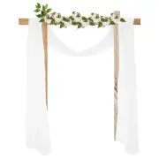 Wedding Arch Drape Fabric, 9.8ft x 4.9ft White Chiffon Fabric Panels Pack of 2