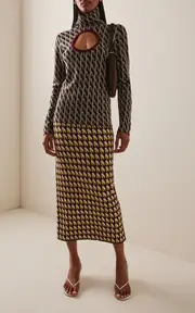 [ZANKOV] Alina Jacquard-Knit Merino Wool Maxi Skirt