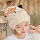Microfiber Bath Head Wrap Soft Drying Cap Hooded Dry Hair Towel Women