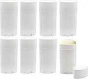 2.5 Ounce / 75ml Empty Deodorant Containers (8-Pack); BPA-Free PP Plastic White Twist-Up Refillable Tubes for DIY Deodorant, Aromatherapy, Heel Balm, Bug Repellant, Etc.